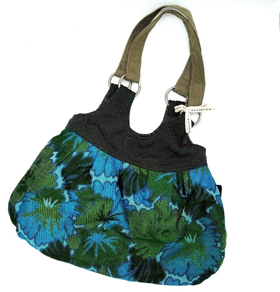 Libby Story Women's Reversible Cloth Canvas Handbag Purse Hobo New with Tags
